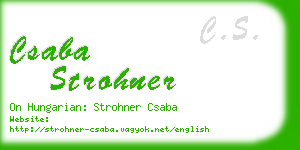 csaba strohner business card